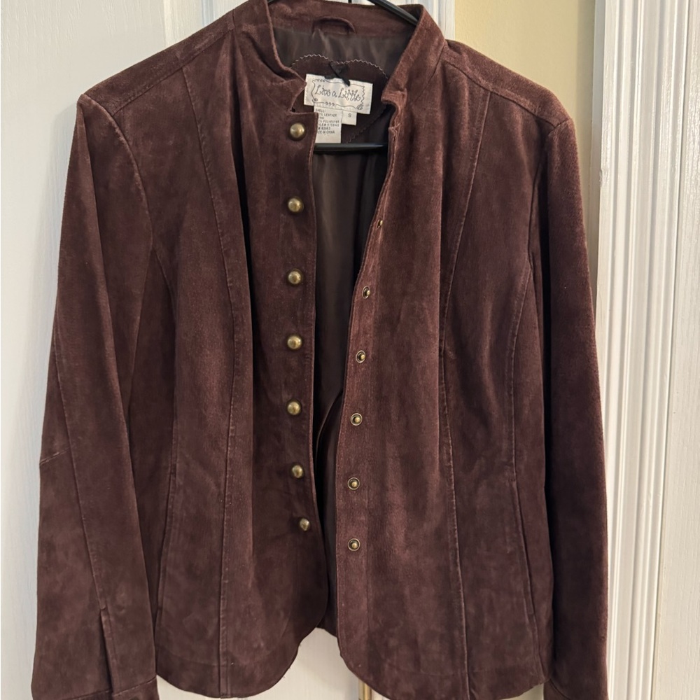Brown suade leather jacket